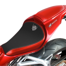 Seat rider no-slide leather/neoprene red F3