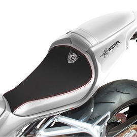 Seat rider no-slide leather/neoprene white F3